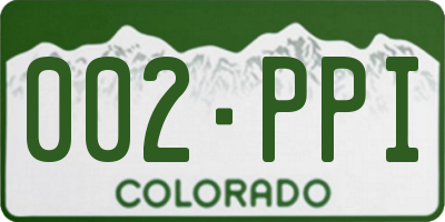 CO license plate 002PPI
