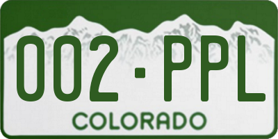 CO license plate 002PPL