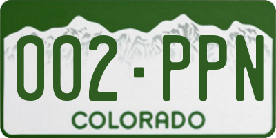 CO license plate 002PPN