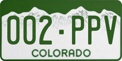 CO license plate 002PPV