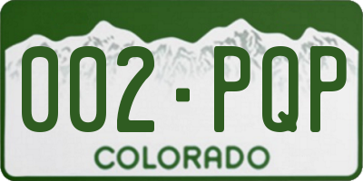 CO license plate 002PQP