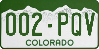 CO license plate 002PQV