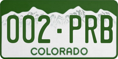 CO license plate 002PRB