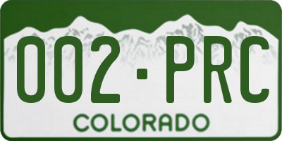 CO license plate 002PRC