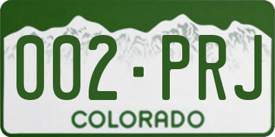 CO license plate 002PRJ
