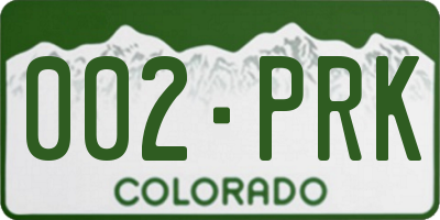 CO license plate 002PRK
