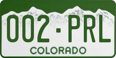 CO license plate 002PRL