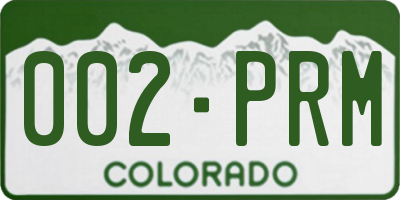CO license plate 002PRM