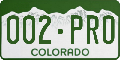 CO license plate 002PRO