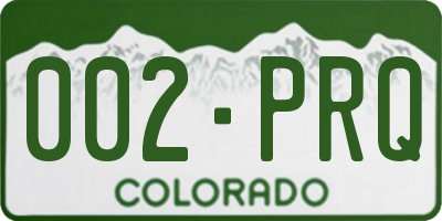 CO license plate 002PRQ