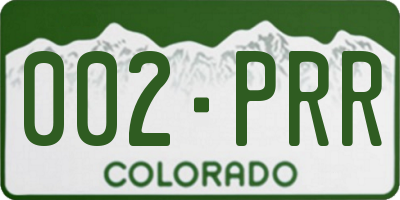 CO license plate 002PRR