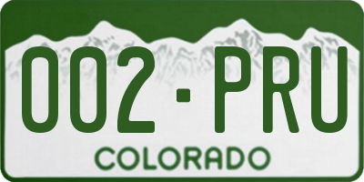 CO license plate 002PRU