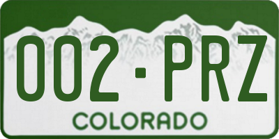 CO license plate 002PRZ