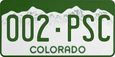 CO license plate 002PSC