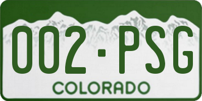 CO license plate 002PSG