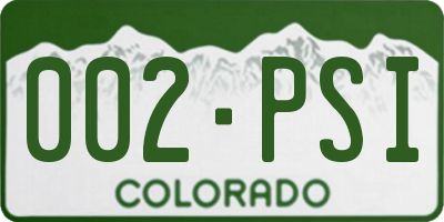 CO license plate 002PSI