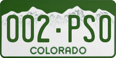 CO license plate 002PSO