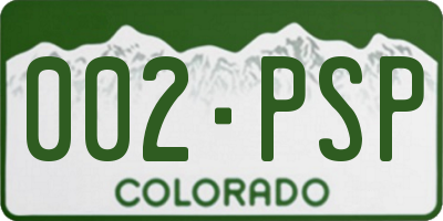 CO license plate 002PSP