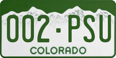 CO license plate 002PSU