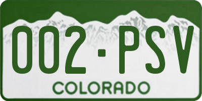 CO license plate 002PSV