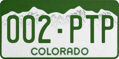 CO license plate 002PTP