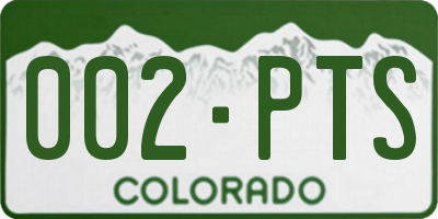 CO license plate 002PTS