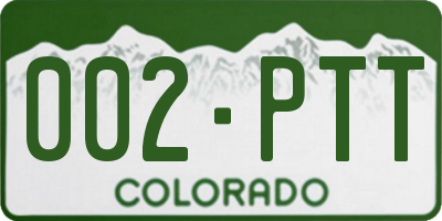 CO license plate 002PTT