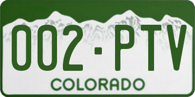 CO license plate 002PTV