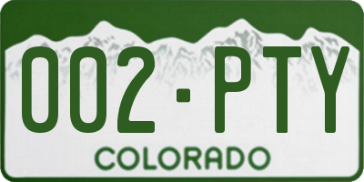 CO license plate 002PTY
