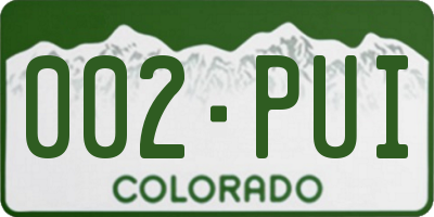 CO license plate 002PUI