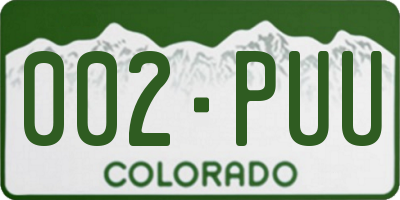 CO license plate 002PUU