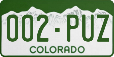 CO license plate 002PUZ
