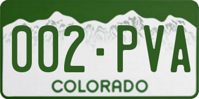 CO license plate 002PVA