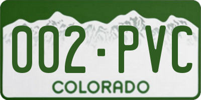 CO license plate 002PVC