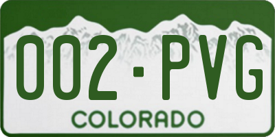 CO license plate 002PVG