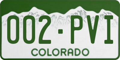 CO license plate 002PVI
