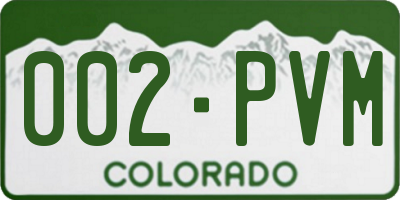 CO license plate 002PVM