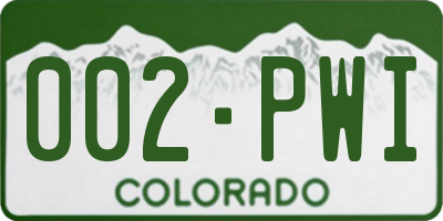 CO license plate 002PWI