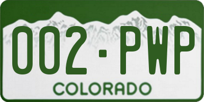 CO license plate 002PWP
