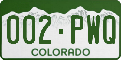 CO license plate 002PWQ