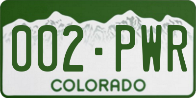 CO license plate 002PWR