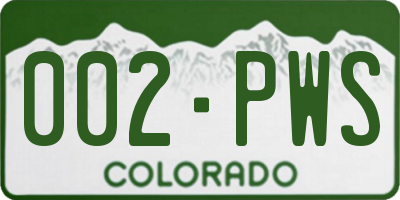 CO license plate 002PWS