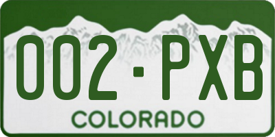 CO license plate 002PXB