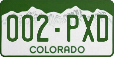 CO license plate 002PXD