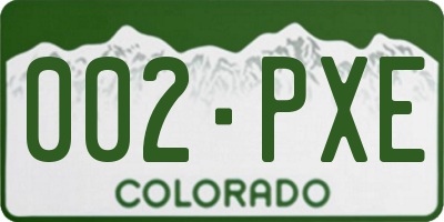 CO license plate 002PXE