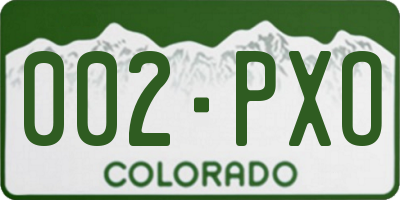 CO license plate 002PXO