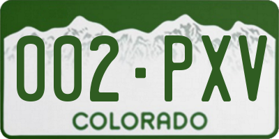 CO license plate 002PXV