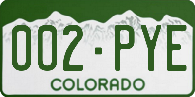CO license plate 002PYE