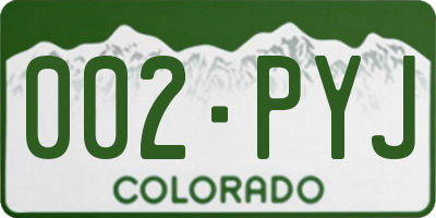 CO license plate 002PYJ