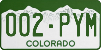 CO license plate 002PYM